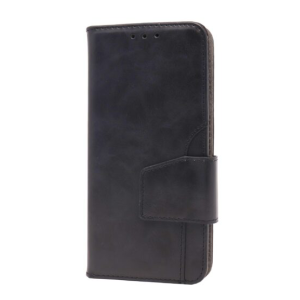 Premium PU Leather with Front Slot Card Wallet Case for Samsung Galaxy S10 Plus - Black
